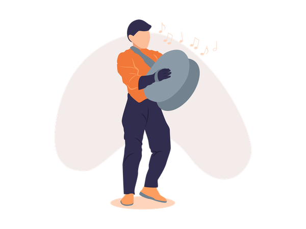 Man playing cymbal  Illustration