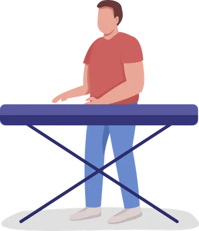 Man playing digital piano Illustration