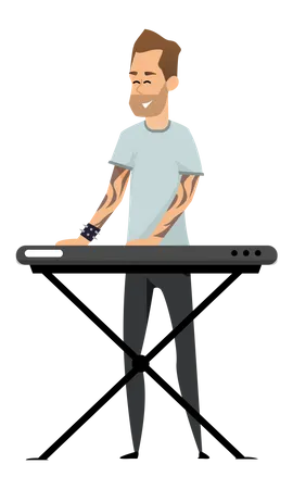 Man playing digital piano  Illustration