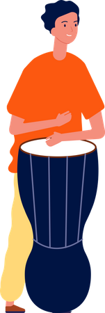 Man playing drum  Illustration