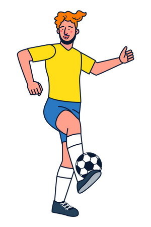 Man playing football Illustration