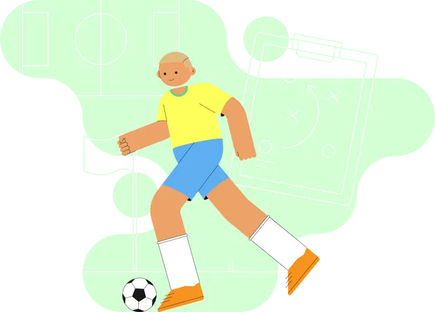 Soccer Player Flat Illustration Illustration