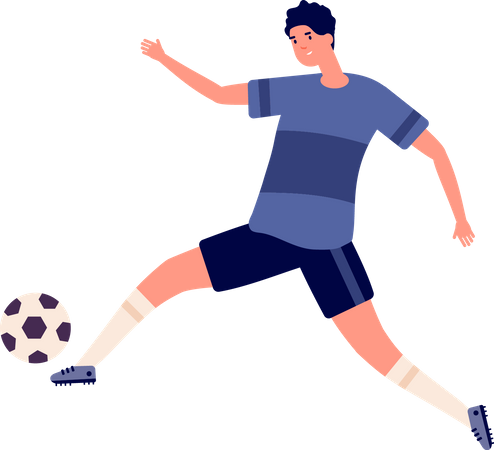 Man Playing Football  Illustration