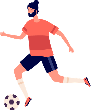 Man Playing Football  Illustration