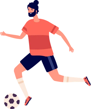 Man Playing Football  Illustration