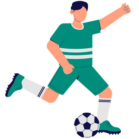 Man Playing Football  Illustration