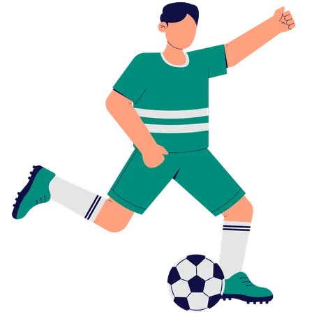 Man Playing Football  Illustration