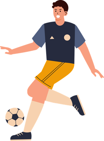 Man Playing Football  Illustration