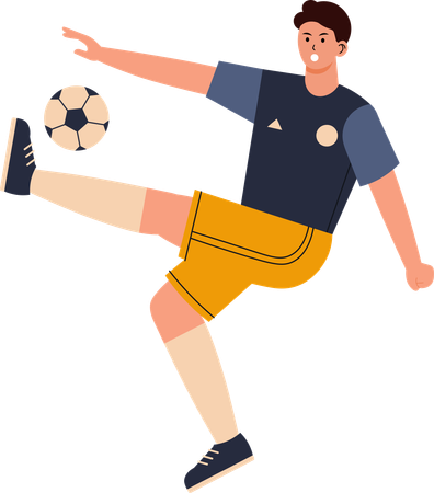 Man Playing Football  Illustration