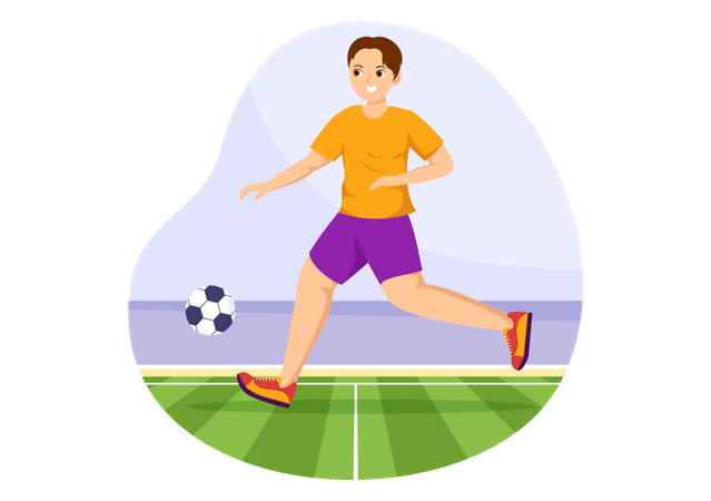 Man playing football  Illustration