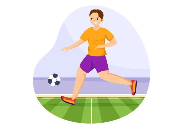 Man playing football  Illustration