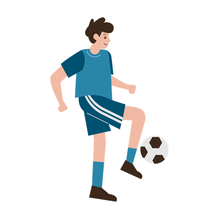 Man Playing Football  Illustration