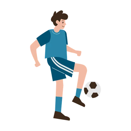 Man Playing Football  Illustration