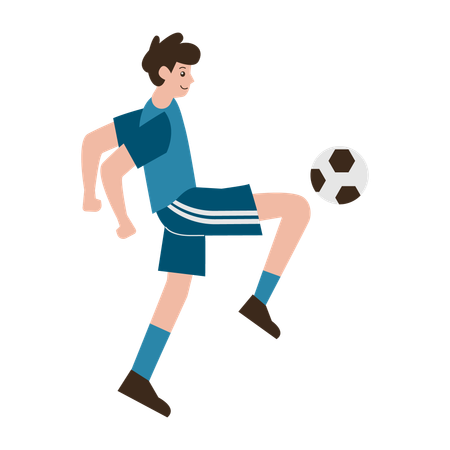 Man Playing Football  Illustration