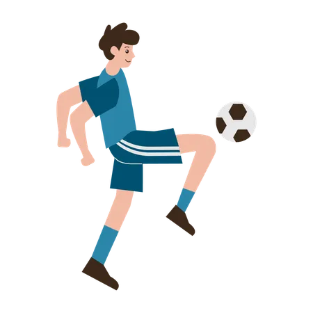 Man Playing Football  Illustration