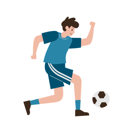 Man Playing Football  Illustration