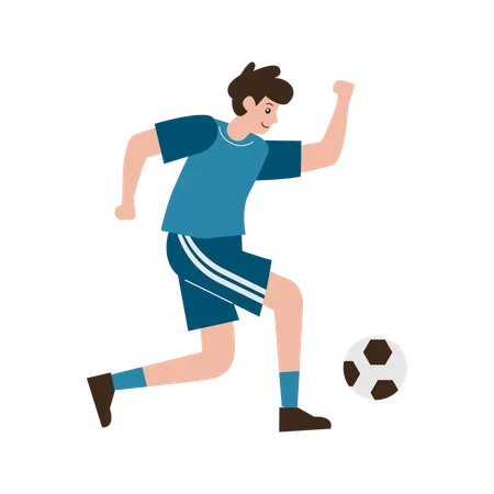 Man Playing Football  Illustration