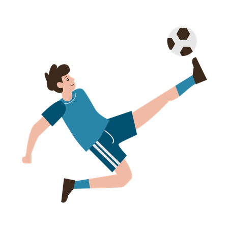 Man Playing Football  Illustration