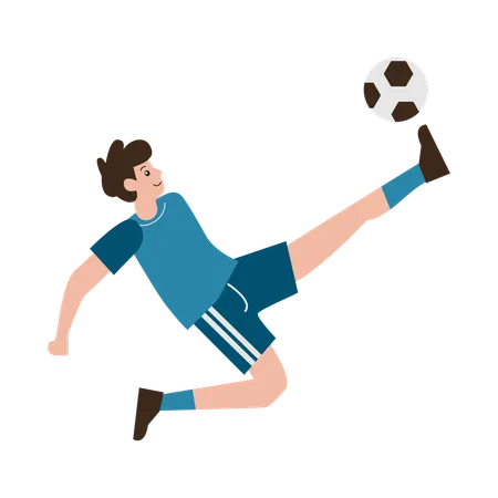 Man Playing Football  Illustration