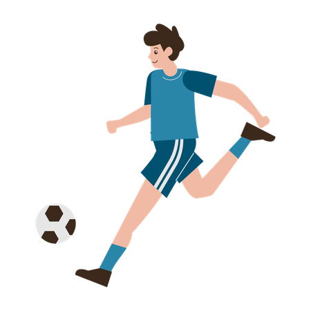 Man Playing Football  Illustration