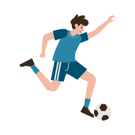 Man Playing Football  Illustration