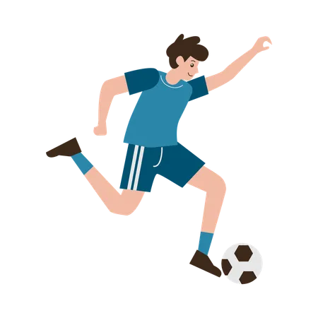 Man Playing Football  Illustration