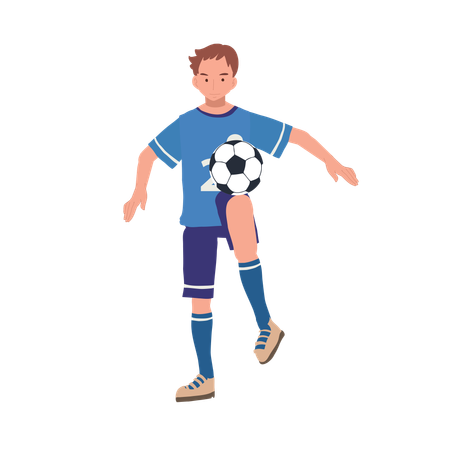 Man playing football  Illustration