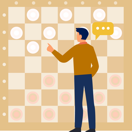 Man playing go game  Illustration