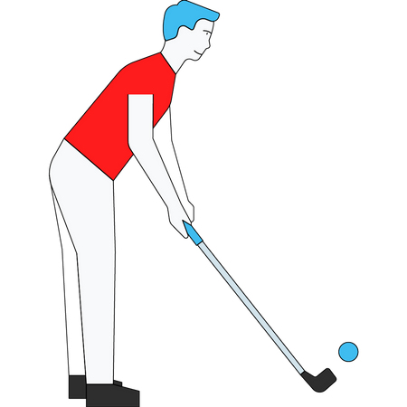 Man playing golf Illustration