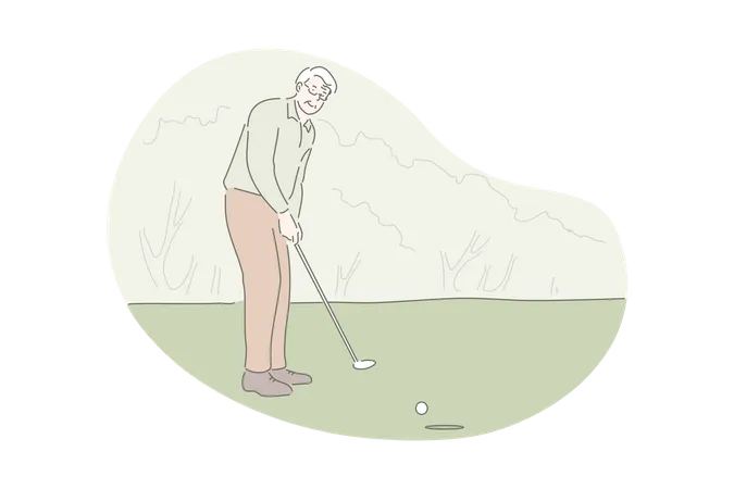 Man playing golf  Illustration