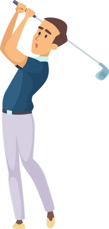 Man Playing Golf  Illustration