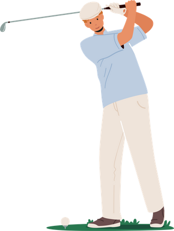 Man playing golf  Illustration