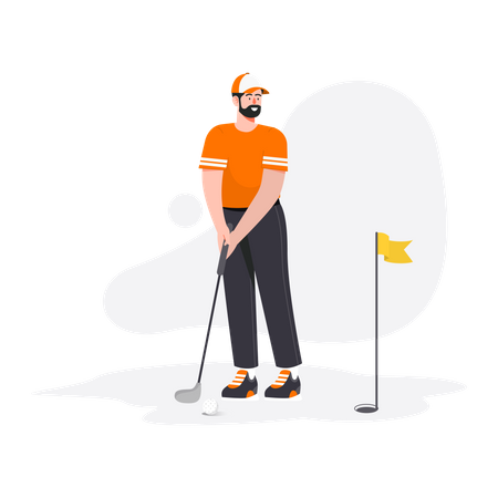 Man playing golf  Illustration