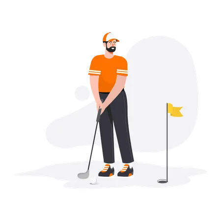 Man playing golf  Illustration