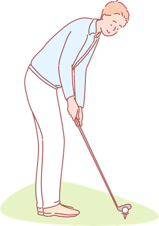 Man playing golf sport  Illustration