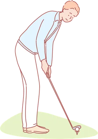 Man playing golf sport  Illustration