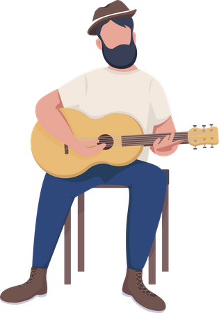 Man Playing guitar Illustration