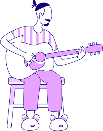 Man playing guitar Illustration