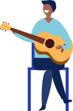 Man playing guitar  Illustration