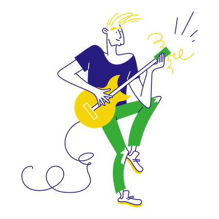 Man playing guitar  Illustration