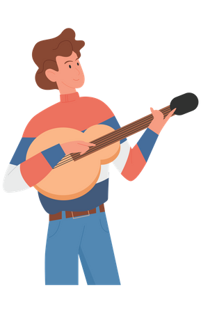 Man Playing Guitar  Illustration