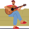 learning guitar illustration svg