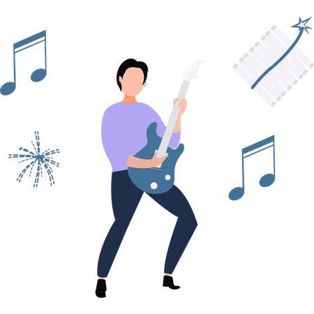 Man playing guitar  Illustration