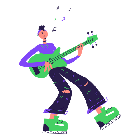 Man playing guitar  Illustration