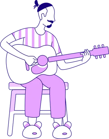 Man playing guitar  Illustration