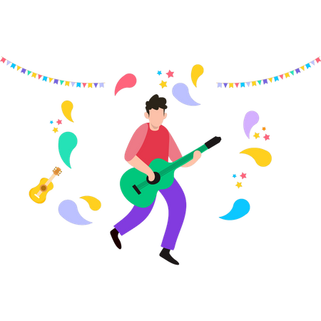 Man playing guitar  Illustration