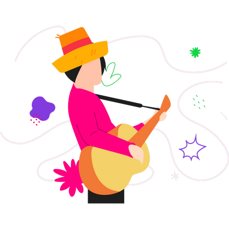 Man playing guitar  Illustration