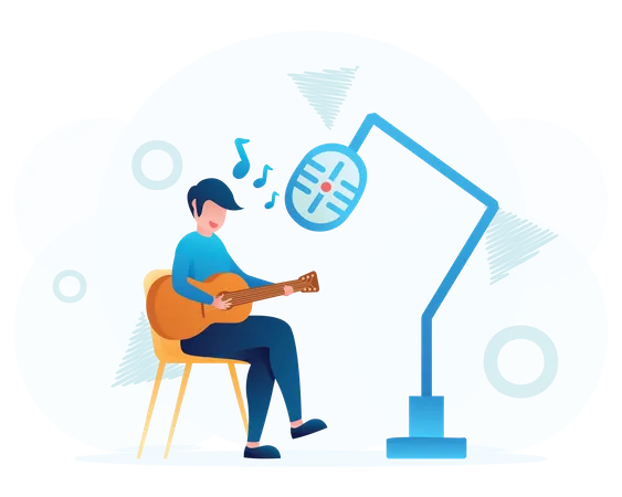 Man playing guitar  Illustration