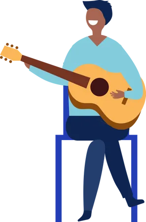 Man playing guitar  Illustration