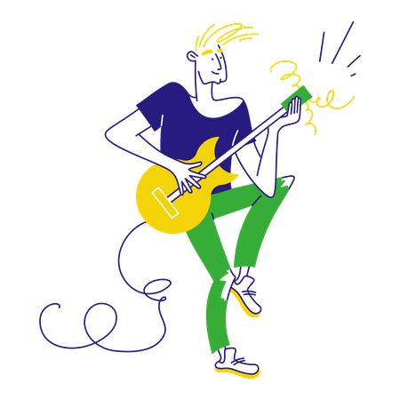 Man playing guitar  Illustration